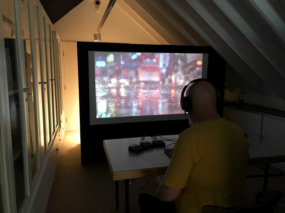 exhibition setup with City on screen